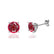 DOVE - Round Ruby Platinum Stud Earrings Earrings Lily Arkwright