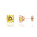 DOVE - Round Yellow Sapphire 18k Rose Gold Stud Earrings Earrings Lily Arkwright
