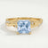 Eden princess aquamarine and diamond vine solitaire ring in yellow gold – view 1