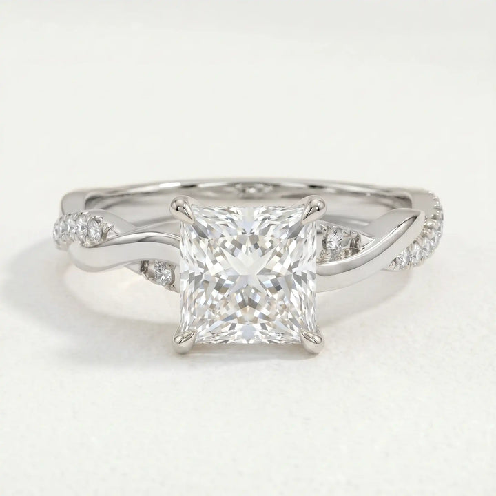 EDEN - Princess Cut Lab Diamond Platinum Vine Solitaire