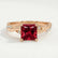 Eden princess ruby and diamond vine solitaire ring in rose gold – view 1