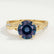 Eden round alexandrite and diamond vine ring in yellow gold – view 1