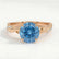 EDEN - Round Blue Coloured Lab Diamond 18k Rose Gold Vine Solitaire Ring