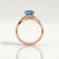 EDEN - Round Blue Coloured Lab Diamond 18k Rose Gold Vine Solitaire Ring