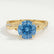 EDEN - Round Blue Coloured Lab Diamond 18k Yellow Gold Vine Solitaire Ring