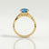 EDEN - Round Blue Coloured Lab Diamond 18k Yellow Gold Vine Solitaire Ring