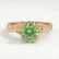 EDEN - Round Green Coloured Lab Diamond 18k Rose Gold Vine Solitaire Ring