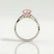 EDEN - Round Pink Coloured Lab Diamond 18k White Gold Vine Solitaire Ring