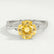 Eden round yellow sapphire and diamond vine ring – view 1