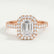 ESME - Emerald Lab Diamond & Diamond 18k Rose Gold Halo
