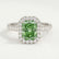 ESME - Radiant Green Lab Diamond 18k White Gold Halo Ring