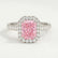 ESME - Radiant Pink Lab Diamond 18k White Gold Halo Ring