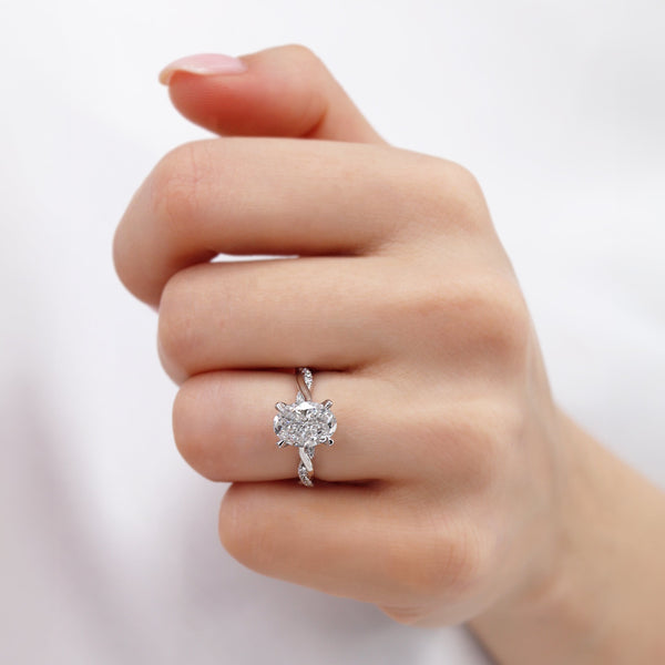 Eden 2.00ct Oval Cut G Colour natural Diamond 950 Platinum Vine Solitaire Ring Lily Arkwright