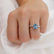 EDEN - Oval Aqua Spinel & Diamond 950 Platinum Vine Solitaire Ring