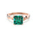 EDEN - Princess Emerald & Diamond 18k Rose Gold Vine Solitaire Ring