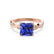 EDEN - Princess Blue Sapphire & Diamond 18k Rose Gold Vine Solitaire Ring