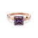 EDEN - Princess Alexandrite & Diamond 18k Rose Gold Vine Solitaire Ring
