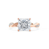 EDEN - Princess Cut Lab Diamond 18k Rose Gold Vine Solitaire