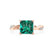 EDEN - Princess Emerald & Diamond 18k Rose Gold Vine Solitaire Ring