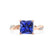 EDEN - Princess Blue Sapphire & Diamond 18k Rose Gold Vine Solitaire Ring