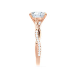 EDEN - Princess Cut Lab Diamond 18k Rose Gold Vine Solitaire