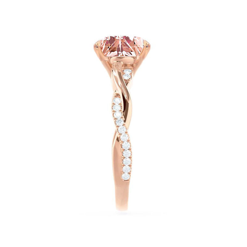 EDEN - Chatham® Princess Champagne Sapphire & Diamond 18k Rose Gold Vine Solitaire Ring