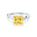 EDEN - Princess Yellow Sapphire & Diamond 18k White Gold Vine Solitaire Ring