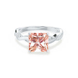 EDEN - Chatham® Princess Champagne Sapphire & Diamond 950 Platinum Vine Solitaire Ring