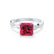 EDEN - Princess Ruby & Diamond 18k White Gold Vine Solitaire Ring