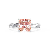 EDEN - Chatham® Princess Champagne Sapphire & Diamond 950 Platinum Vine Solitaire Ring