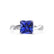 EDEN - Princess Blue Sapphire & Diamond 18k White Gold Vine Solitaire Ring