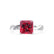 EDEN - Princess Ruby & Diamond 18k White Gold Vine Solitaire Ring