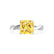 EDEN - Princess Yellow Sapphire & Diamond 18k White Gold Vine Solitaire Ring