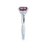 EDEN - Chatham® Princess Alexandrite & Diamond 950 Platinum Vine Solitaire Ring