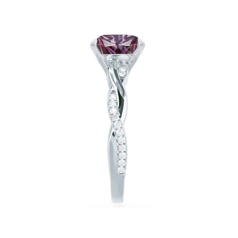 EDEN - Chatham® Princess Alexandrite & Diamond 950 Platinum Vine Solitaire Ring