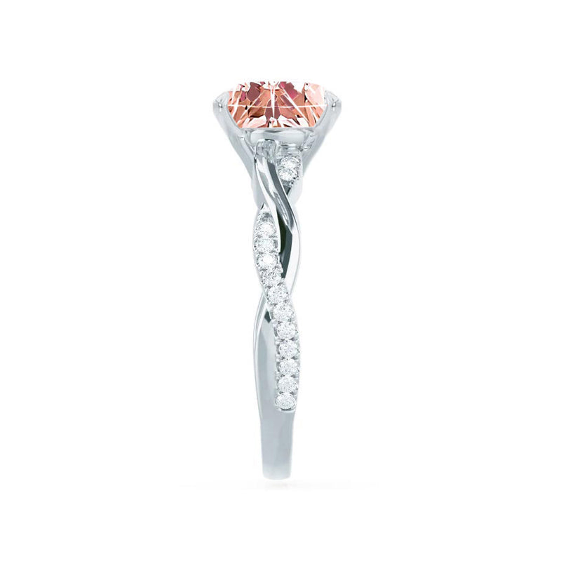EDEN - Chatham® Princess Champagne Sapphire & Diamond 950 Platinum Vine Solitaire Ring