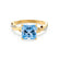 EDEN - Princess Aqua Spinel & Diamond 18k Yellow Gold Vine Solitaire Ring