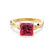EDEN - Princess Ruby & Diamond 18k Yellow Gold Vine Solitaire Ring