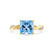 EDEN - Princess Aqua Spinel & Diamond 18k Yellow Gold Vine Solitaire Ring