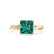 EDEN - Princess Emerald & Diamond 18k Yellow Gold Vine Solitaire Ring