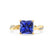 EDEN - Princess Blue Sapphire & Diamond 18k Yellow Gold Vine Solitaire Ring