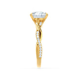 EDEN - Princess Cut Lab Diamond 18k Yellow Gold Vine Solitaire