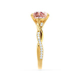 EDEN - Chatham® Princess Champagne Sapphire & Diamond 18k Yellow Gold Vine Solitaire Ring