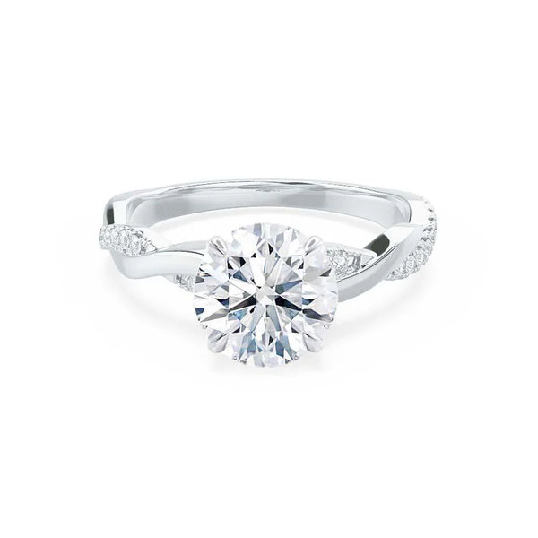 EDEN - Ready to Ship 0.38ct Round Lab Diamond 18k White Gold Vine Solitaire