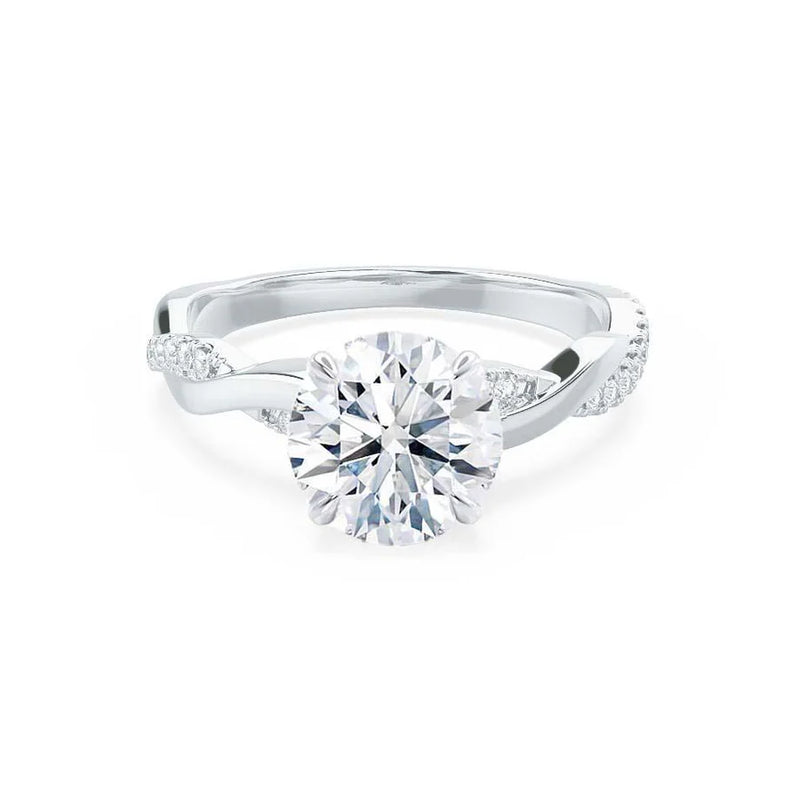 EDEN - Ready to Ship 0.38ct Round Lab Diamond 18k White Gold Vine Solitaire