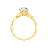 EDEN - Princess Cut Lab Diamond 18k Yellow Gold Vine Solitaire