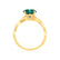 EDEN - Princess Emerald & Diamond 18k Yellow Gold Vine Solitaire Ring