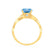 EDEN - Princess Aqua Spinel & Diamond 18k Yellow Gold Vine Solitaire Ring