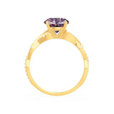 EDEN - Chatham® Princess Alexandrite & Diamond 18k Yellow Gold Vine Solitaire Ring