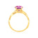 EDEN - Princess Pink Sapphire & Diamond 18k Yellow Gold Vine Solitaire Ring